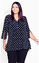 Plus Size Luella Top - navy spot