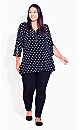 Plus Size Luella Top - navy spot