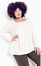 Plus Size Slouch Hoodie - white