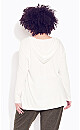 Plus Size Slouch Hoodie - white