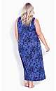 Plus Size Side Split Sleeve Print Maxi Dress -