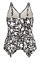 Plus Size Sharkbite Print Tankini Top