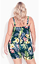 Plus Size Swim Short Hi Waist Print