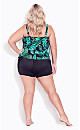 Plus Size Swim Boyshort - black