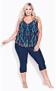 Plus Size Swim Capri - navy