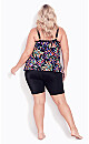 Plus Size Hi Waist Swim Short - black