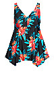 Sharkbite Black Floral Print Tankini Top