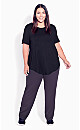 Plus Size Mesh Inset Jogger - eggplant