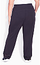 Plus Size Mesh Inset Jogger - eggplant