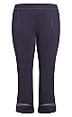 Plus Size Mesh Inset Jogger - eggplant