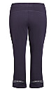 Plus Size Mesh Inset Jogger - eggplant