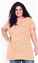 Plus Size Top Space Dye Flutter