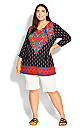 Plus Size Treasure Placement Tunic - black