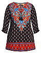 Plus Size Treasure Placement Tunic - black