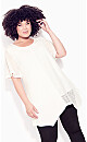 Plus Size Riley Spliced Lace Tunic - white