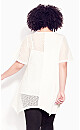 Plus Size Riley Spliced Lace Tunic - white