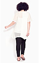 Plus Size Riley Spliced Lace Tunic - white