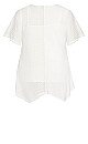 Plus Size Riley Spliced Lace Tunic - white