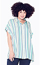 Plus Size Bowling Stripe Shirt - Ivory