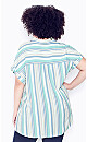 Plus Size Bowling Stripe Shirt - Ivory