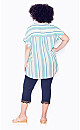 Plus Size Bowling Stripe Shirt - Ivory