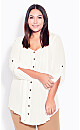 Plus Size Sandy Pintuck Plain Shirt - Ivory