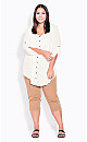 Plus Size Sandy Pintuck Plain Shirt - Ivory