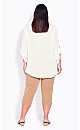 Plus Size Sandy Pintuck Plain Shirt - Ivory