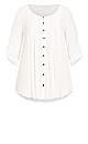 Plus Size Sandy Pintuck Plain Shirt - Ivory