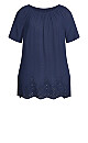 Payton Embroidered Top - navy