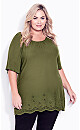 Payton Embroidered Top - olive