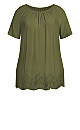 Payton Embroidered Top - olive