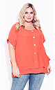 Brianna Button Top - coral