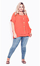 Brianna Button Top - coral