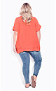 Brianna Button Top - coral