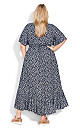 Sasha Flutter Sleeve Navy Maxi Dress