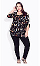 Sandy Pintuck Black Print Shirt