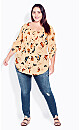 Sandy Pintuck Peach Print Shirt