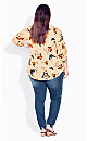 Sandy Pintuck Peach Print Shirt