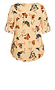 Sandy Pintuck Peach Print Shirt