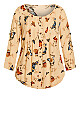 Sandy Pintuck Peach Print Shirt