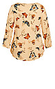 Sandy Pintuck Peach Print Shirt