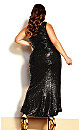 Athena Black Sequin One Shoulder Maxi Dress