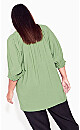 Bianca Pleat Neck Top - olive