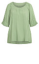 Bianca Pleat Neck Top - olive