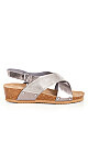 Plus Size WIDE FIT Brielle Bling Wedge - silver