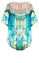 Plus Size Island Escape Kaftan - Green