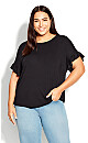 Plus Size Ria Frill Top - Black