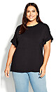 Plus Size Ria Frill Top - Black