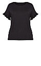 Plus Size Ria Frill Top - Black